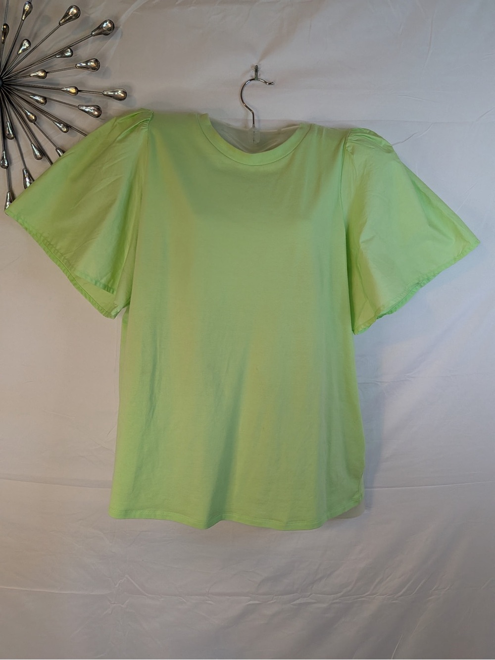 Bright Lime  Green Puff Sleeve Tee